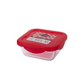 Ocuisine Kırmızı Kare Cam 16x16 cm Saklama Kabı