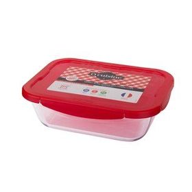Ocuisine Kırmızı Kare Cam 23x30 cm Saklama Kabı