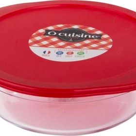 Ocuisine Kırmızı Yuvarlak Cam 20 cm Saklama Kabı