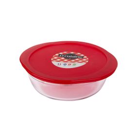 Ocuisine Kırmızı Yuvarlak Cam 26x23 cm Saklama Kabı