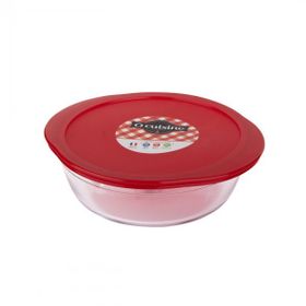 Ocuisine Kırmızı Yuvarlak Cam 26x23 cm Saklama Kabı