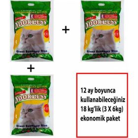 Odorless Ekstra 3x6 kg Kedi Kumu