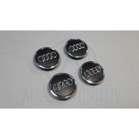 OEM Siyah Audi Uyumlu 4'lü 68 mm Çelik Jant Göbeği Takım