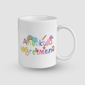 Offo Anaokulu Öğretmenin Tasarımlı Beyaz 300 ml Bardak Kupa