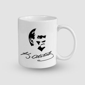 Offo Atatürk İmzalı Beyaz 300 ml Bardak Kupa