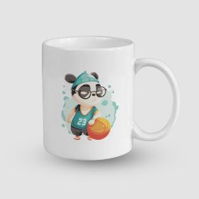 Offo Basketbolcu Panda Tasarımlı Beyaz 300 ml Bardak Kupa