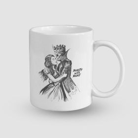 Offo Beauty With Beast Tasarımlı Beyaz 300 ml Bardak Kupa