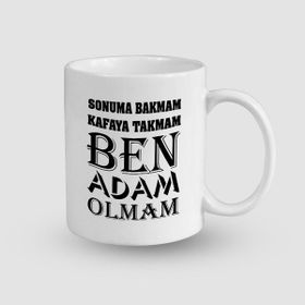 Offo Ben Adam Olmam Yazan Beyaz 300 ml Bardak Kupa