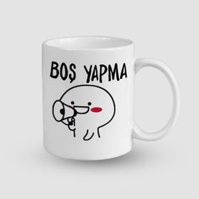 Offo Boş Yapma Temalı Beyaz 300 ml Bardak Kupa