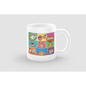 Offo Cartoons Effect Tasarımlı Beyaz 300 ml Bardak Kupa