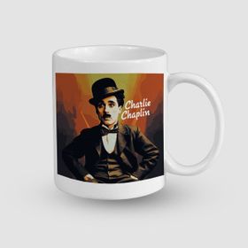 Offo Charlie Chaplin Tasarımlı Beyaz 300 ml Bardak Kupa