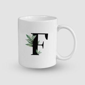Offo F Harfi İşlemeli Beyaz 300 ml Bardak Kupa