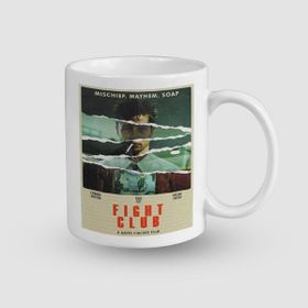 Offo Fight Club Afiş Tasarımlı Beyaz 300 ml Bardak Kupa