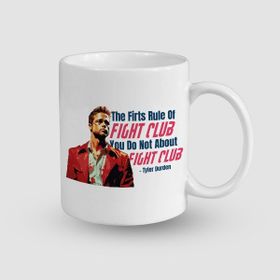 Offo Fight Club İlk Kural Tasarımlı Beyaz 300 ml Bardak Kupa