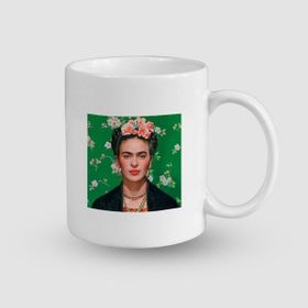 Offo Frida Kahlo Portre Baskılı Beyaz 300 ml Bardak Kupa