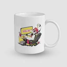 Offo Gamer Kafası Tasarımlı Beyaz 300 ml Bardak Kupa