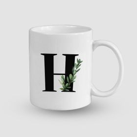 Offo H Harfi İşlemeli Beyaz 300 ml Bardak Kupa