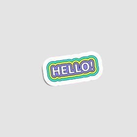 Offo Hello Yazılı Beyaz Laptop Sticker