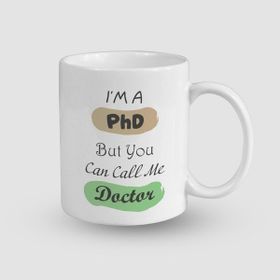 Offo I Am a Phd Yazılı Beyaz 300 ml Bardak Kupa