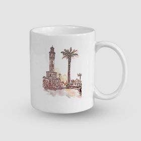 Offo İzmir Saat Kulesi Tasarımlı Beyaz 300 ml Bardak Kupa