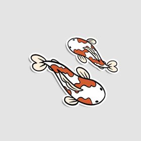 Offo Japon Balığı Tasarımlı Beyaz Laptop Sticker