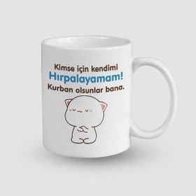 Offo Kendimi Hırpalayamam Yazan Beyaz 300 ml Bardak Kupa