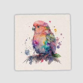 Offo Küçük Kuş Tasarımlı Doğal Taş 10x10 cm Bardak Altlığı