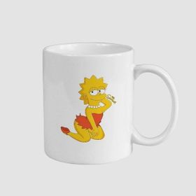 Offo Lisa Simpson Tasarımlı Beyaz 300 ml Bardak Kupa