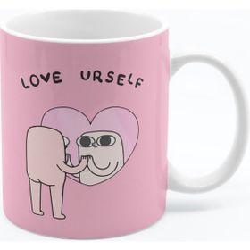 Offo Love Urself Tasarımlı Beyaz 300 ml Bardak Kupa