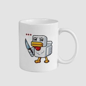 Offo Minecraft Oyunu Tavuk Figürlü Beyaz 300 ml Bardak Kupa