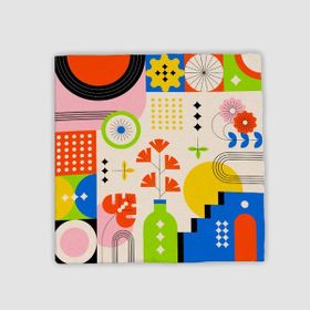 Offo Modern Mandala Tasarımlı Doğal Taş 10x10 cm Bardak Altlığı