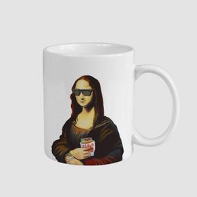 Offo Mona Lisa Stili Tasarımlı Beyaz 300 ml Bardak Kupa