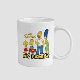 Offo My Family Tasarımlı the Simpsons Beyaz 300 ml Bardak Kupa