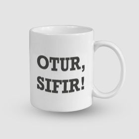 Offo Otur Sıfır Öğretmen Sözleri Tasarımlı Beyaz 300 ml Bardak Kupa