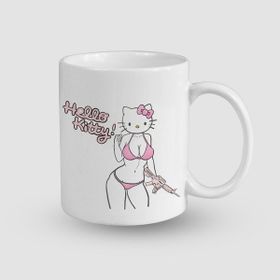 Offo Sexy Hello Kitty Tasarımlı Beyaz 300 ml Bardak Kupa