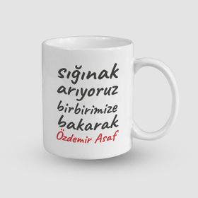 Offo Sığınak Özdemir Asaf Şiiri Sözlü Beyaz 300 ml Bardak Kupa