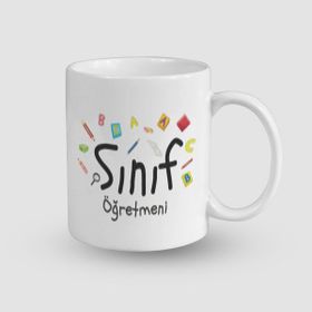 Offo Sınıf Öğretmeni ve Okul Tasarımlı Beyaz 300 ml Bardak Kupa