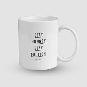 Offo Stay Hungry Stay Foolish Steve Jobs Tasarımlı Beyaz 300 ml Bardak Kupa