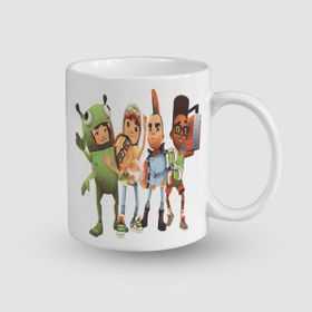 Offo Subway Surfers Sevilen Karakterler Tasarımlı Beyaz 300 ml Bardak Kupa