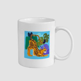 Offo Tiger in the Forest Tasarımlı Beyaz 300 ml Bardak Kupa