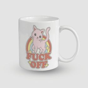 Offo Umursamaz Kedi Tasarımlı Beyaz 300 ml Bardak Kupa