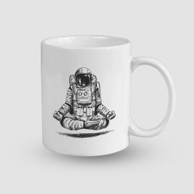 Offo Yoga Yapan Astronot Tasarımlı Beyaz 300 ml Bardak Kupa