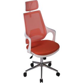 Ofisbazaar Buya Ergonomik Beyaz Turuncu Fileli Çalışma Koltuğu
