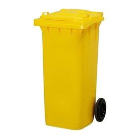 Ofisostim RAL 1018 120 lt Sarı Kilitli Çöp Konteyneri