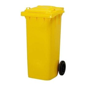 Ofisostim RAL 1018 120 lt Sarı Kilitli Çöp Konteyneri