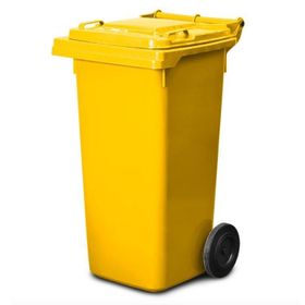 Ofisostim RAL 1018 120 lt Sarı Kilitli Çöp Konteyneri