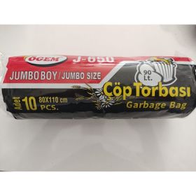 Ögem J-650 Jumbo Boy Siyah 80 x 110 cm Çöp Torbası
