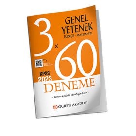 Öğreti Akademi 2023 KPSS Genel Yetenek Genel Kültür 3X60 Deneme (Türkçe-Matematik)