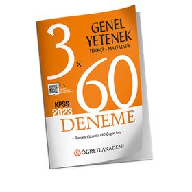 Öğreti Akademi 2023 KPSS Genel Yetenek Genel Kültür 3X60 Deneme (Türkçe-Matematik)