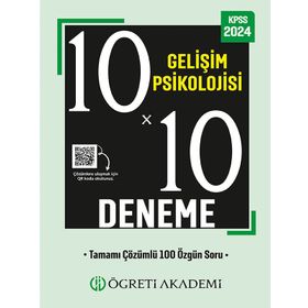 Öğreti Akademi 2024 KPSS Eğitim Bilimleri 10X10 Gelişim Psikolojisi Deneme